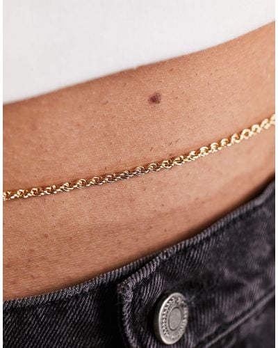 ASOS Skinny Belly Chain With Rope Detail - Black