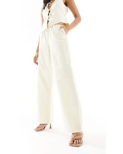 4th & Reckless Wide Leg Trousers - White