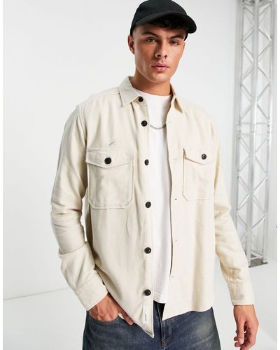 Only & Sons Overshirt With Double Pockets - Natural