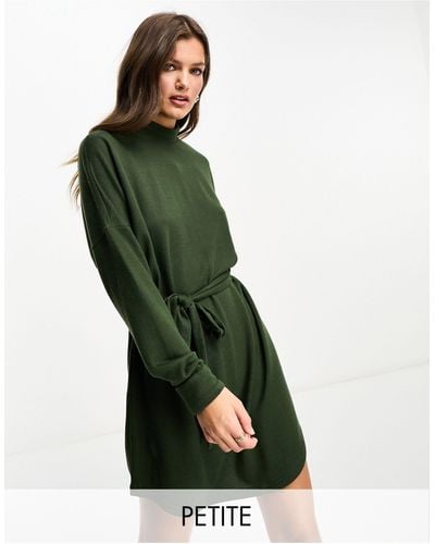 Noisy May High Neck Knitted Dress - Green