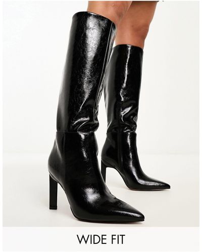 ASOS Wide Fit Cancun Knee High Boots - Black