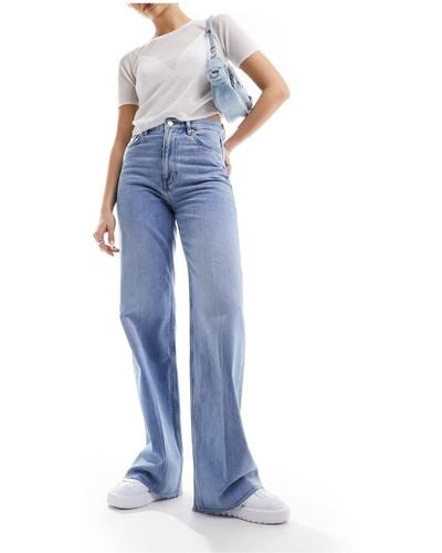 & Other Stories Jeans dritti a vita alta lavaggio chiaro - Blu