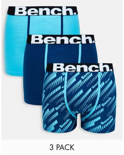 Bench Set Van 3 Boxershorts Met Logo Op - Blauw