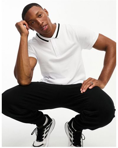 ASOS 4505 Oversized Golf Polo With Tipping - White