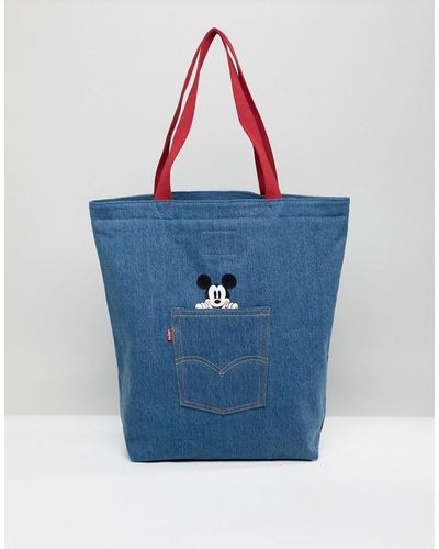 Levi's Mickey Mouse - Einkaufstasche aus Jeans - Blau