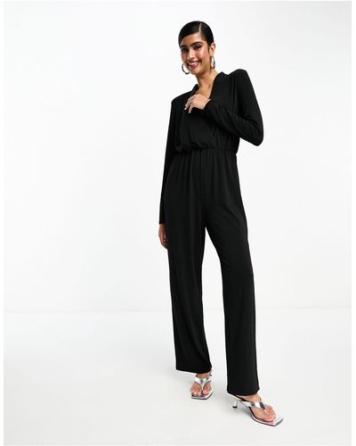 SELECTED Femme Slinky Tie Waist Jumpsuit - Black