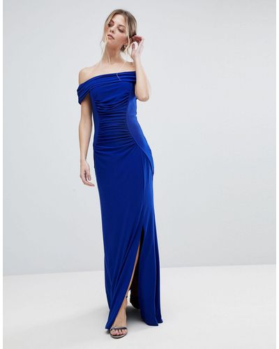 Coast Shay Slinky Jersey Bardot Maxi Dress - Blue