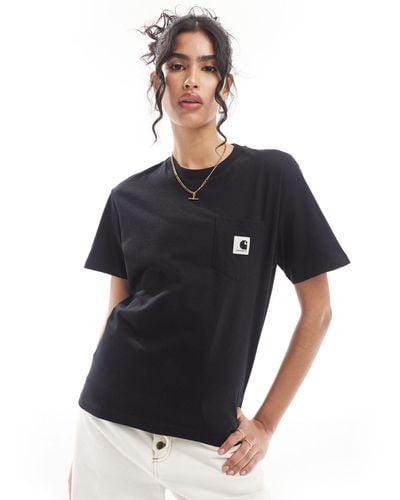 Carhartt – es t-shirt mit tasche - Schwarz