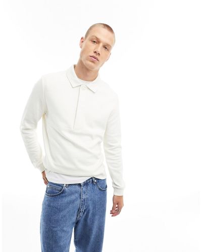 ASOS – oversize-polo-sweatshirt - Weiß