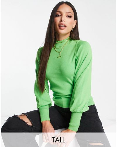 Vero Moda Tall Volume Sleeve Jumper - Green