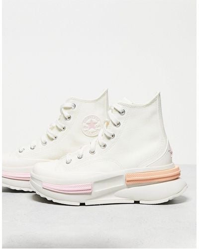 Converse Run star legacy cx hi - sneakers alte platform bianche e rosa confetto - Bianco