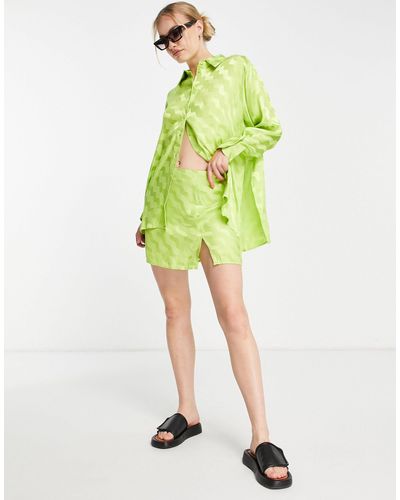 TOPSHOP Mini-jupe en jacquard - chartreuse - Vert