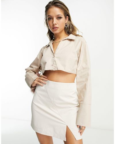 In The Style Mini-jupe fendue sur le côté - crème - Blanc