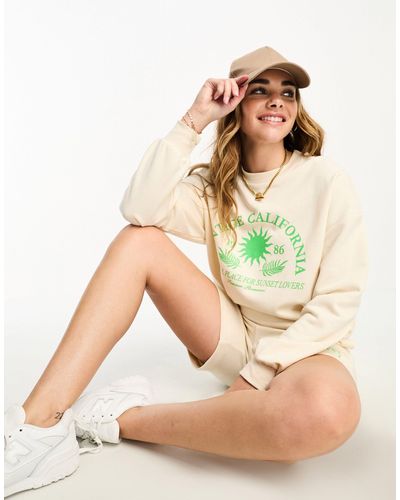 Pimkie California - Sweatshirt Met Print - Naturel