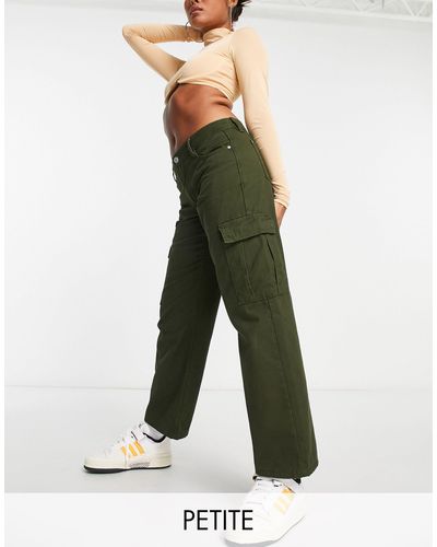 New Look Low Rise Cargo Trousers - Green