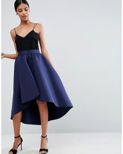 High low clearance skirt knee length