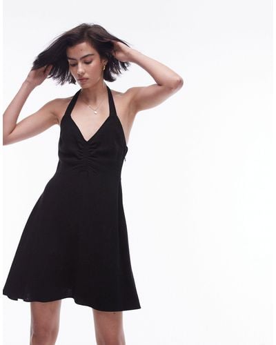 TOPSHOP Halter Neck Mini Dress - Black