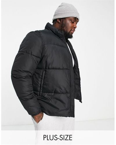 French Connection Plus Funnel Neck Puffer Jacket - Black