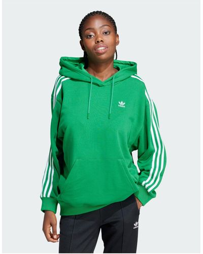 adidas Originals Adicolor 3-stripes Oversized Hoodie - Green