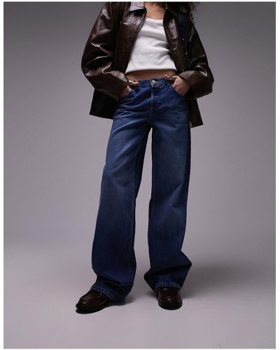TOPSHOP Ember - jean ample à taille basse - riche - Bleu