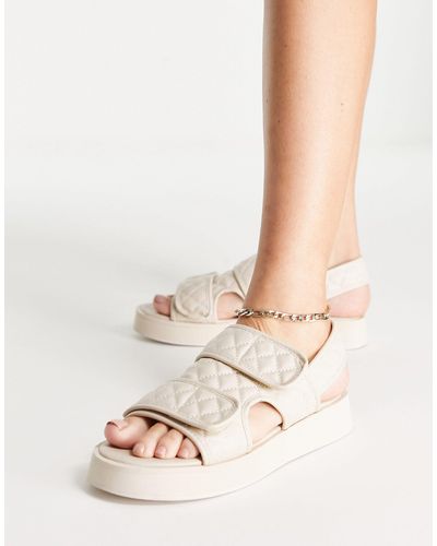 Missguided Quilted Grandad Sandals - Natural