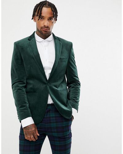 Moss Blazer en velours - Vert bouteille