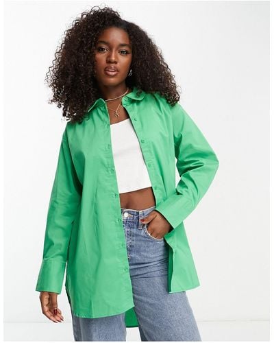 Jdy Longline Oversized Shirt - Green