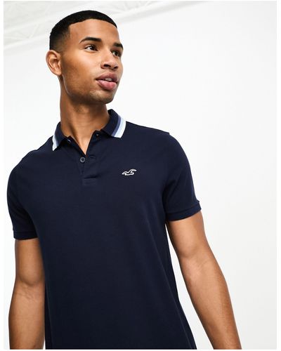 Hollister Polo con ribetes - Azul