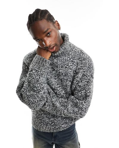 Weekday Cypher Wool Blend Oversized Turtleneck Sweater - Grey