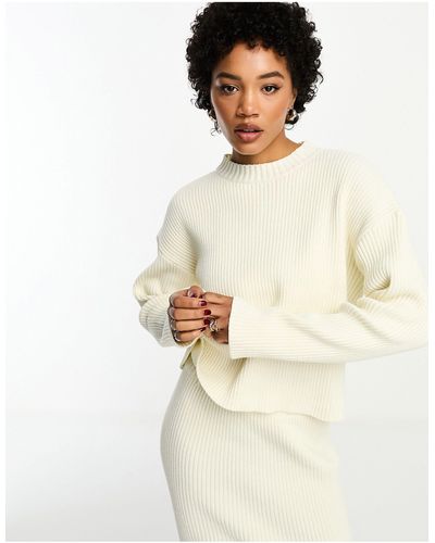 4th & Reckless Ribbed Knit Jumper Co-ord - White