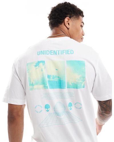 Only & Sons Oversized T-shirt With Unidentified Back Print - White
