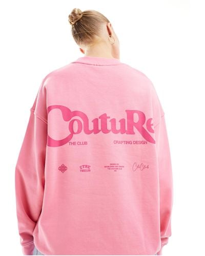 The Couture Club Sweat à capuche à logo - Rose