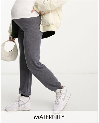 Mama.licious Maternity Jersey joggers Co-ord - White