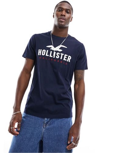 Hollister Camiseta azul marino con logo tech
