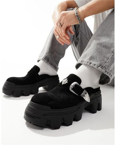 ASOS Chunky Mule Loafers - Black