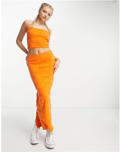 Bailey Rose Maxi Bodycon Skirt - Orange