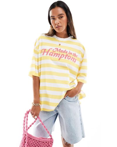 ASOS Oversized T-shirt With Hamptons Graphic - Multicolour