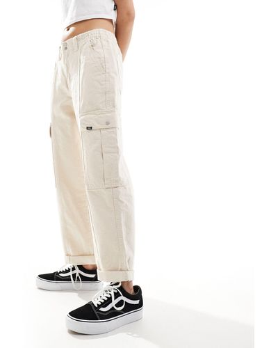 Vans Pantalones blanco hueso con detalle
