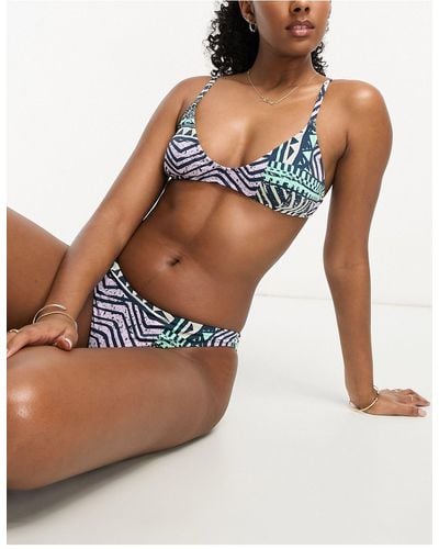 Quiksilver Top bikini con stampa rétro - Multicolore