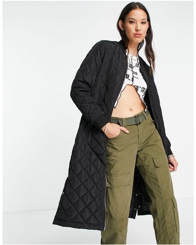 ONLY Quilted Longline Coat - Black