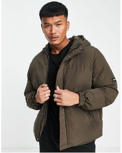 Good For Nothing Boxy Puffer Jacket - Brown