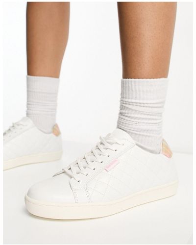 Barbour X Asos Exclusive Bridget Leather Quilted Trainers - White