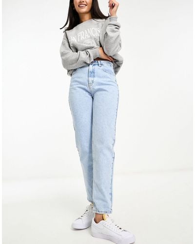 Pull&Bear High Waisted Mom Jeans - White