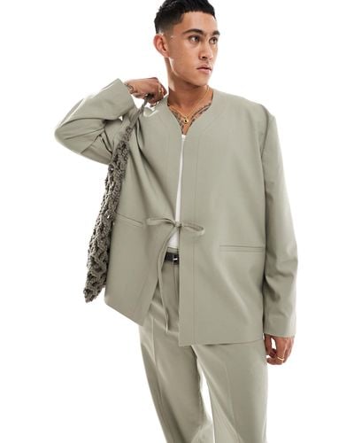 ASOS Smart Co-ord Long Sleeved Kimono - Grey