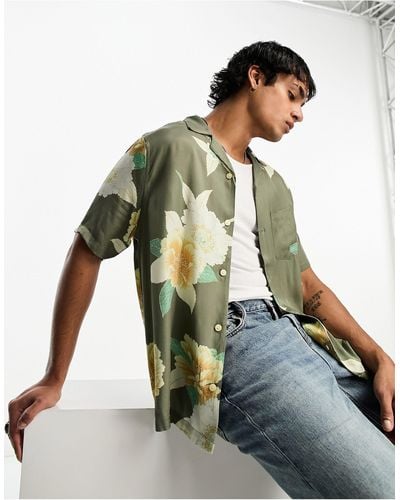 AllSaints Alamein - chemise fleurie - kaki - Vert
