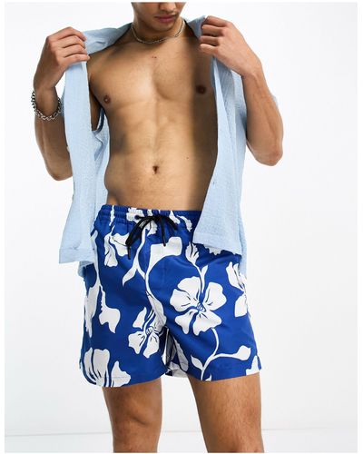 Only & Sons Pantaloncini da bagno a fiori - Blu