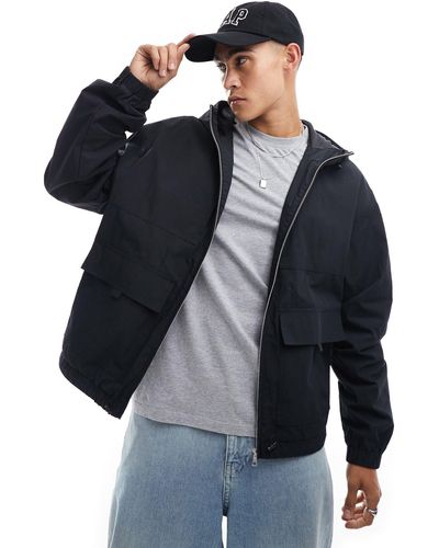 ASOS Windbreaker Jacket With Hood - Blue
