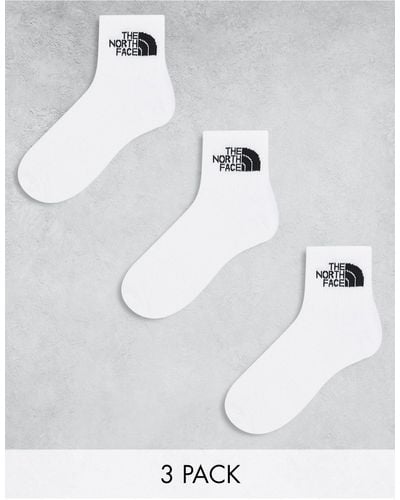 The North Face Simple Dome 3 Pack Logo Ankle Socks - White