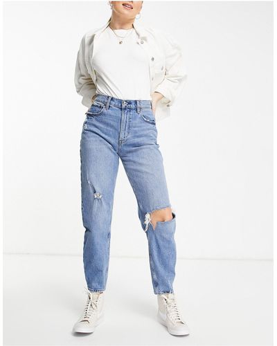 Abercrombie & Fitch – zerrissene 80er-jahre mom-jeans - Blau