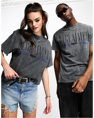 Reclaimed (vintage) Unisex Heritage Logo T-shirt - Gray